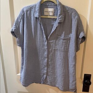 Lola River Women's Blue Button Down Shirt